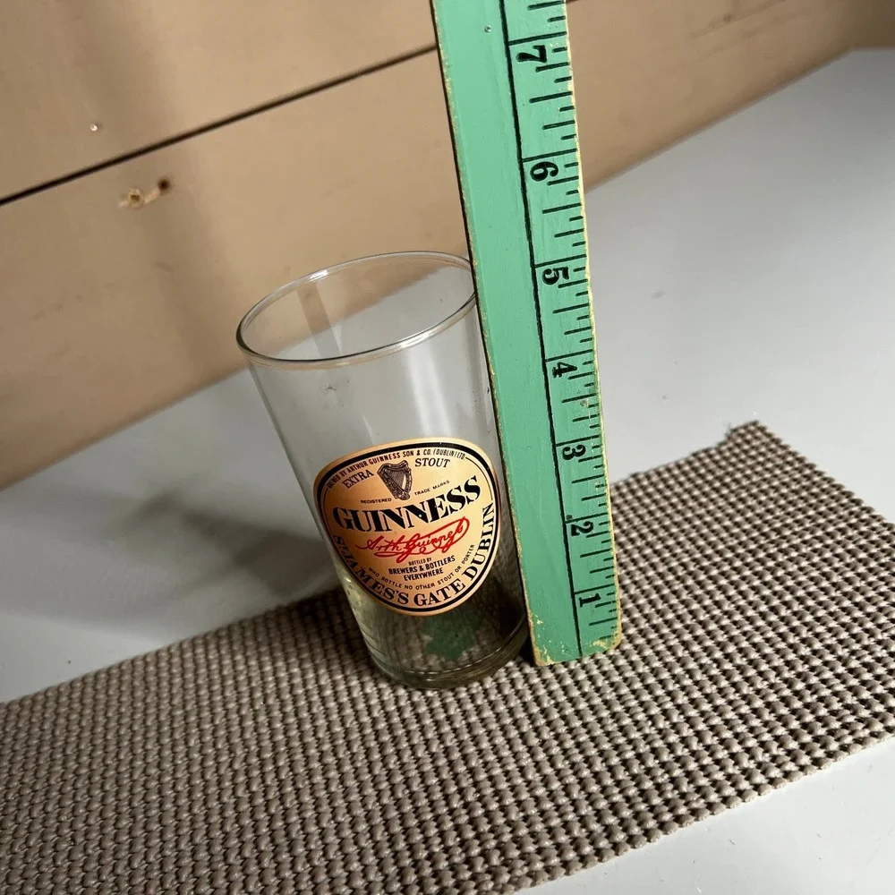 Vintage Guinness Extra Stout Beer Glass St James Gate Dublin Made in Ireland